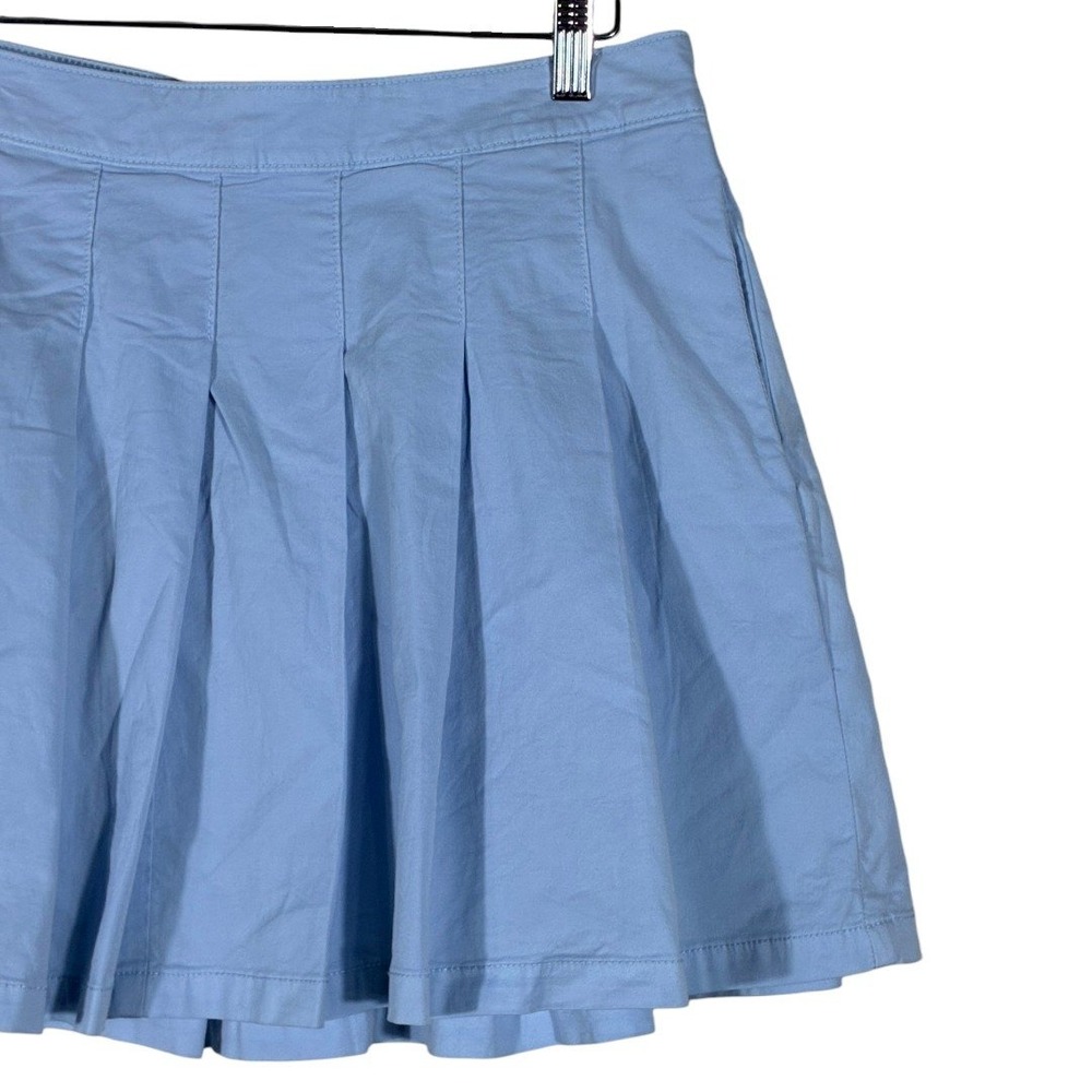 American Eagle Pleated Solid Mini Skirt Light Blu… - image 3
